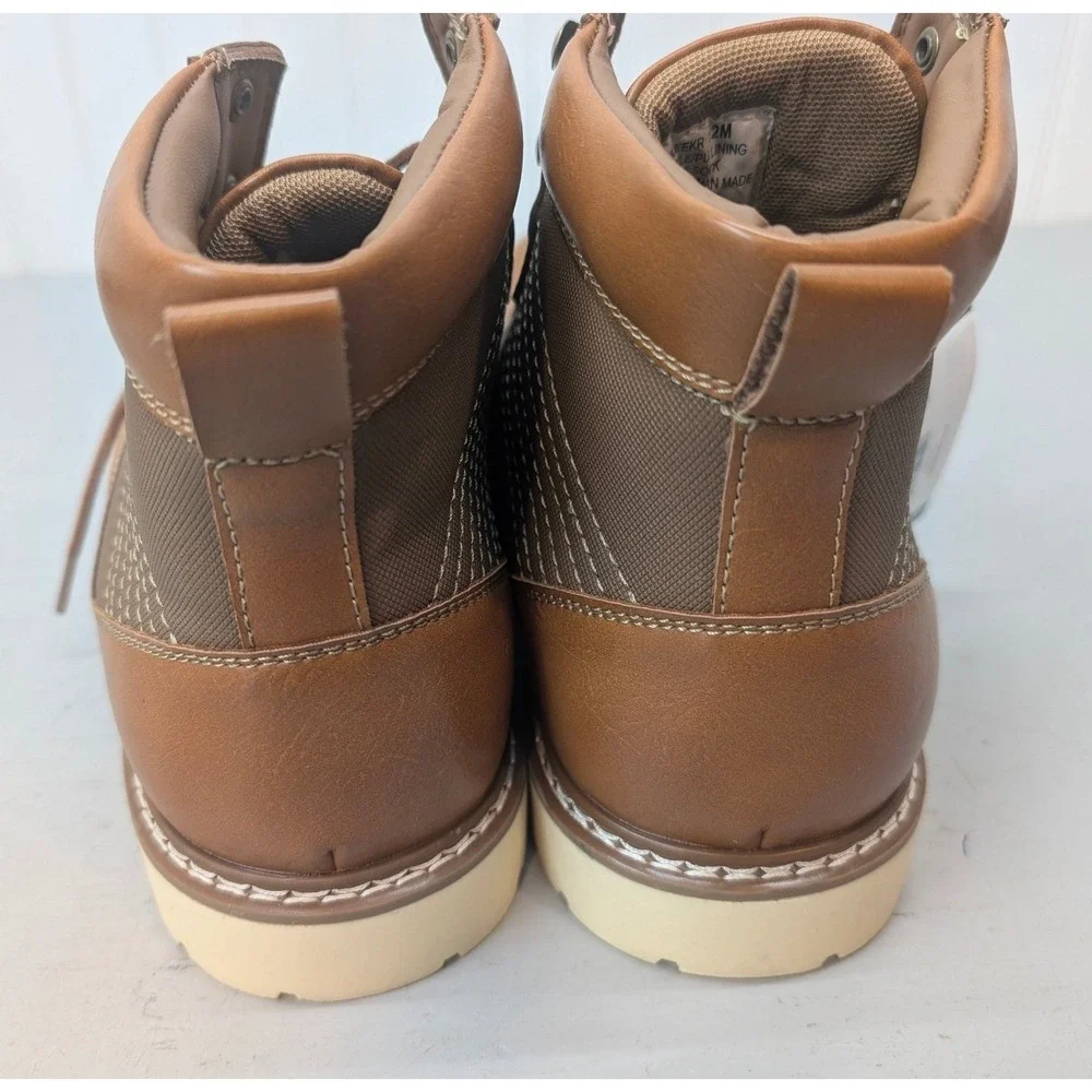 Steve Madden P-Bleekr Chukka Boots Cognac Brown Moc Toe Men's 12 Lace Up NEW